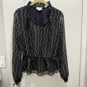 Black Patterned Women's Top